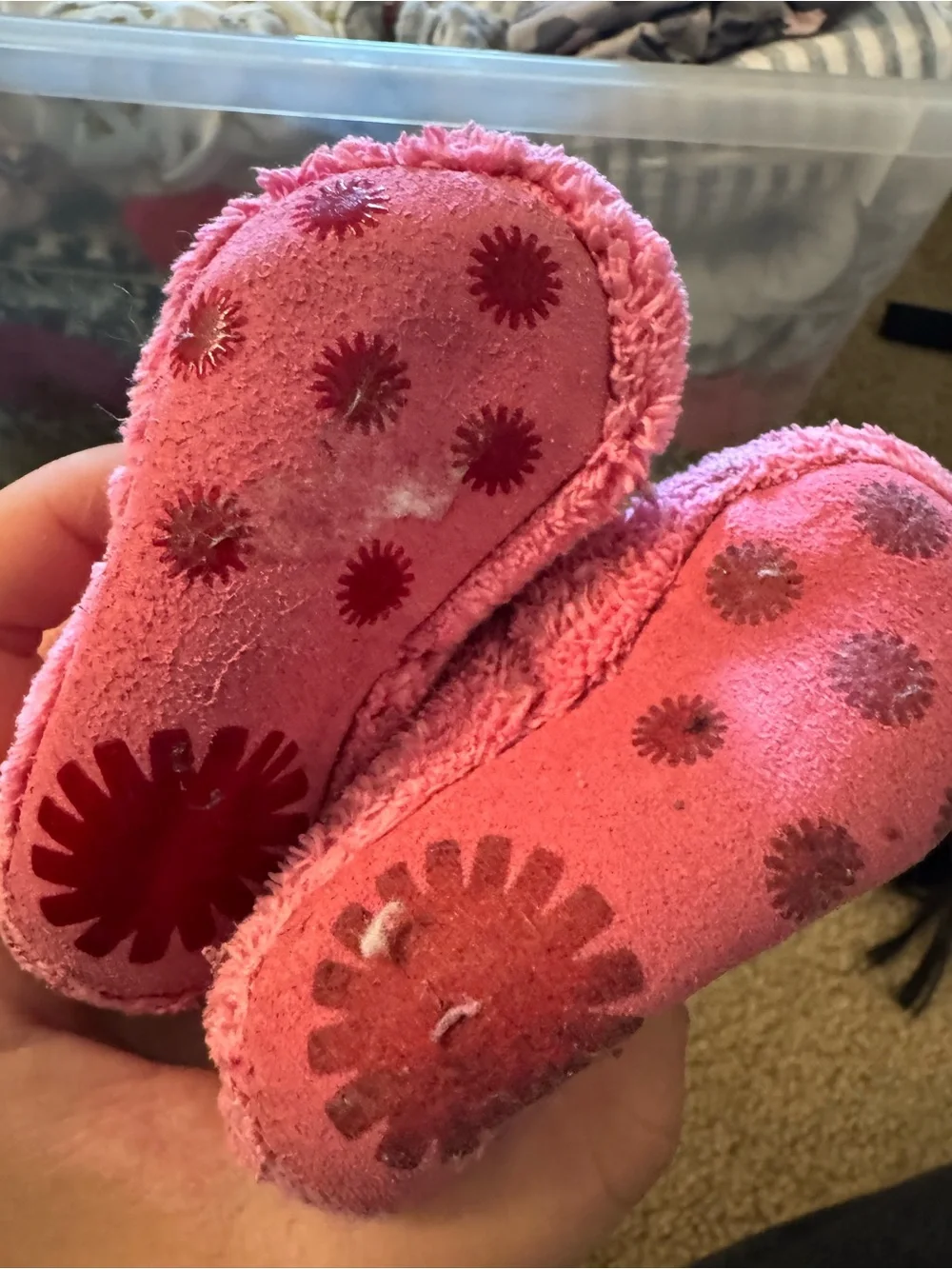 UGG Pink Plush Infant Booties